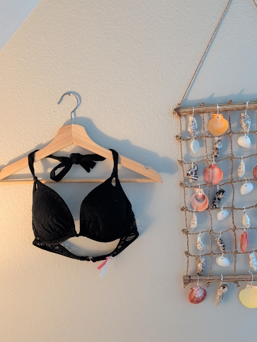 Victoria's Secret Black Lace Halter Bikini Top